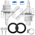 Luniquz 2pcs 385311641 RV Toilet Water Valve Repair Kit for Sealand/Dometic 300/301/310/311/320/321, Camper Trailer Pedal Flush Valve Replacement with 385311658 Flush Ball Seal, Clamps, Tapes