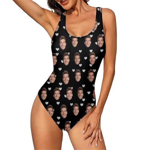 Traje de baño personalizado para mujer - Foto de cara personalizada de una pieza Traje de baño divertido traje de baño para novia mujer trajes de baño personalizados regalos fiesta en la playa