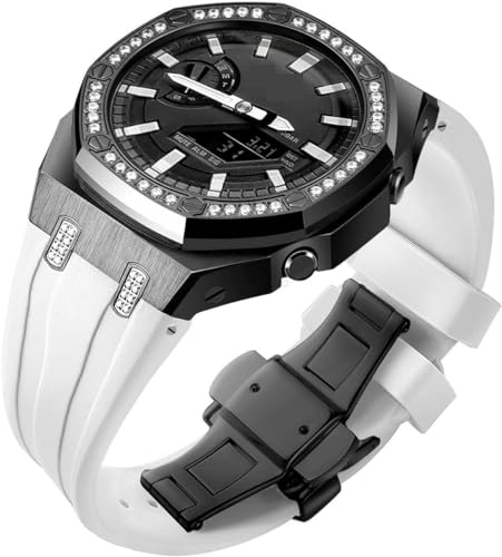 Kit modification GA-2100 acier boîtier montre diamants fluo bracelet caoutchouc fluor
