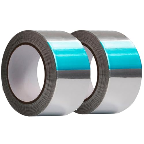 Kit 2 Fitas Adesiva Metalizada para Emenda de Manta Térmica 48mmx50m Aluminizada Refletiva Auto Cola
