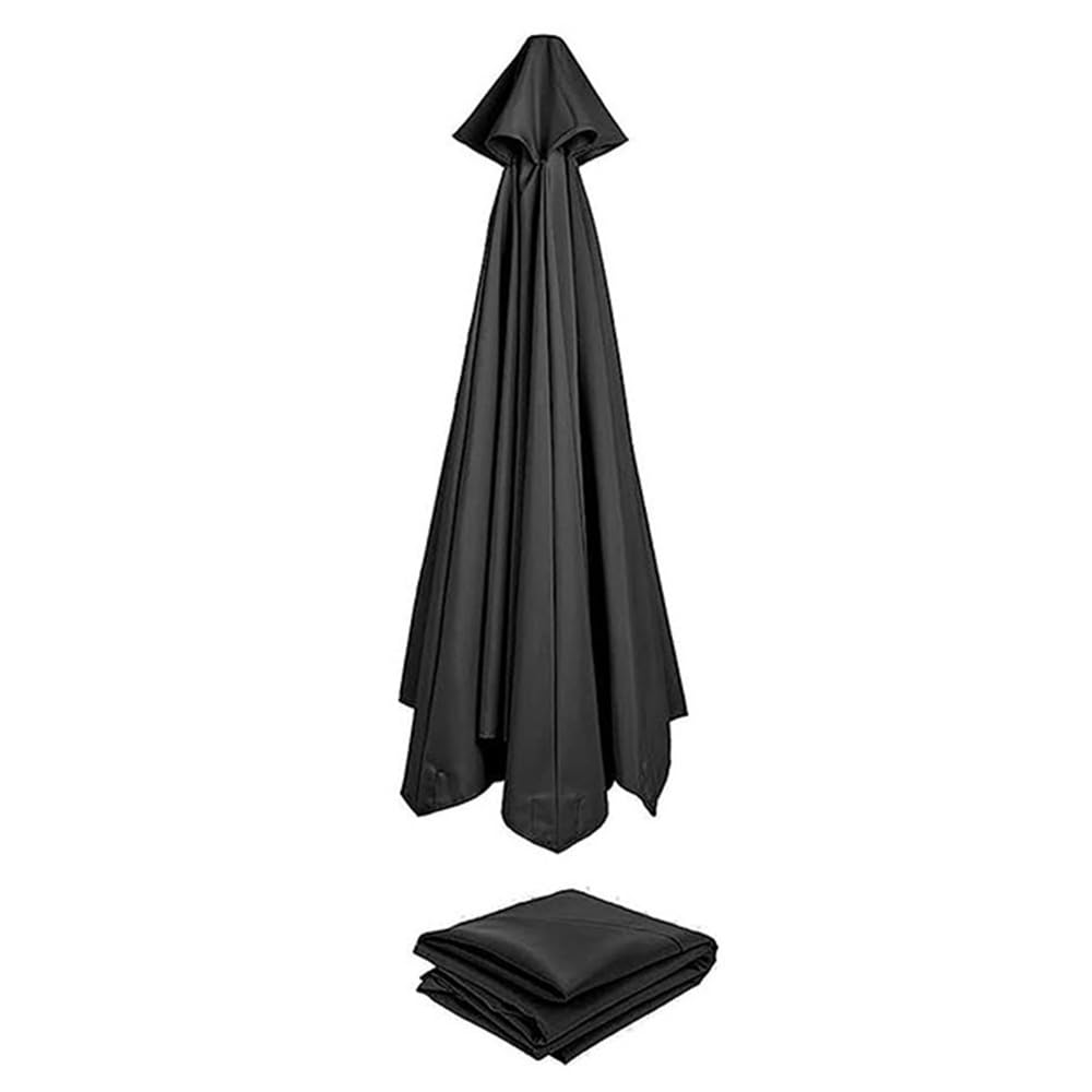 GSKDZG Replacement Umbrella Canopy 6 Ribs 8 Ribs Canopy Cover 9ft 10ft Parasol Cover UV30+ Protection Replacement Cloth Waterproof Umbrella Top(Black,2.7m/9ft (8 Ribs))