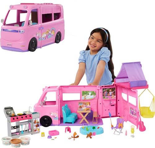 Barbie - Camper dei Sogni, Veicolo con Oltre 60 Accessori e Pasta...
