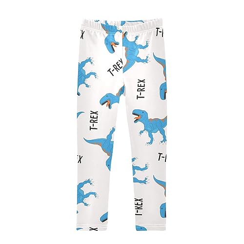 T-rex Dinosaur Girls' Leggings Toddler Doodles Cute Animal Pattern Kids Yoga Pants Dance Active Tights 5T Multi