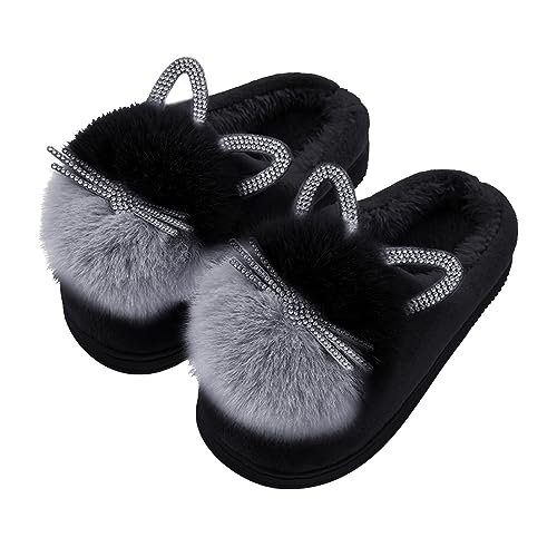 Toddler Slippers Girls Boys Soft Sole Non Slip Socks Slippers First Walking Shoes Fleece Fluff ?All Slipper4