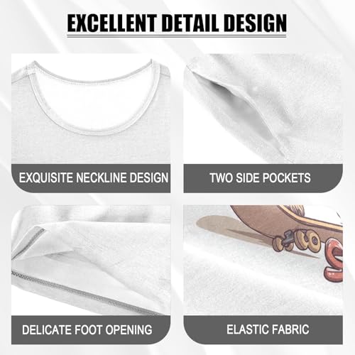 Sunglasses Cartoon White Pajama Set Short Sleeve PJS 2 Piece Summer Pajamas Shorts Sets Cotton 5Y4