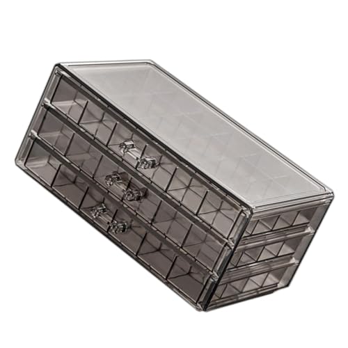 Ipetboom Organizador De Joyas Transparente Multi Capas Plástico 3 Niveles Para Pendientes, Anillos y Collares, Caja Organizadora Para Uso Doméstico, Diseño 72 Compartimentos Grandes