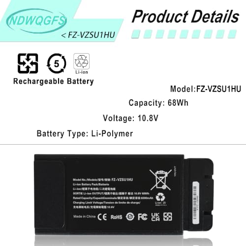 Image of FZ-VZSU1HU Battery Replacement for Panasonic Toughbook 55 FZ-55 Mk1 Mk2 10.8V 68Wh 6300mAh Li-Polymer panasonic fz-55 Battery