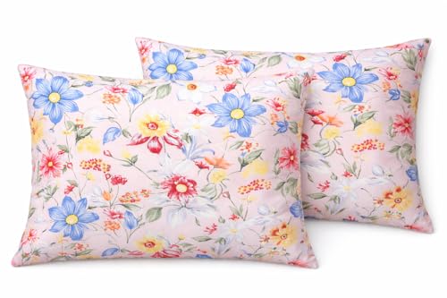 Image of DECORUM Cloud Cotton Double Bedsheet Floral Print with 2 Pillow Covers | 244 TC | Ultra Soft Feel | Premium Comfort | Breathable & Skin Friendly | for Bedroom (90 x 90 Inches)