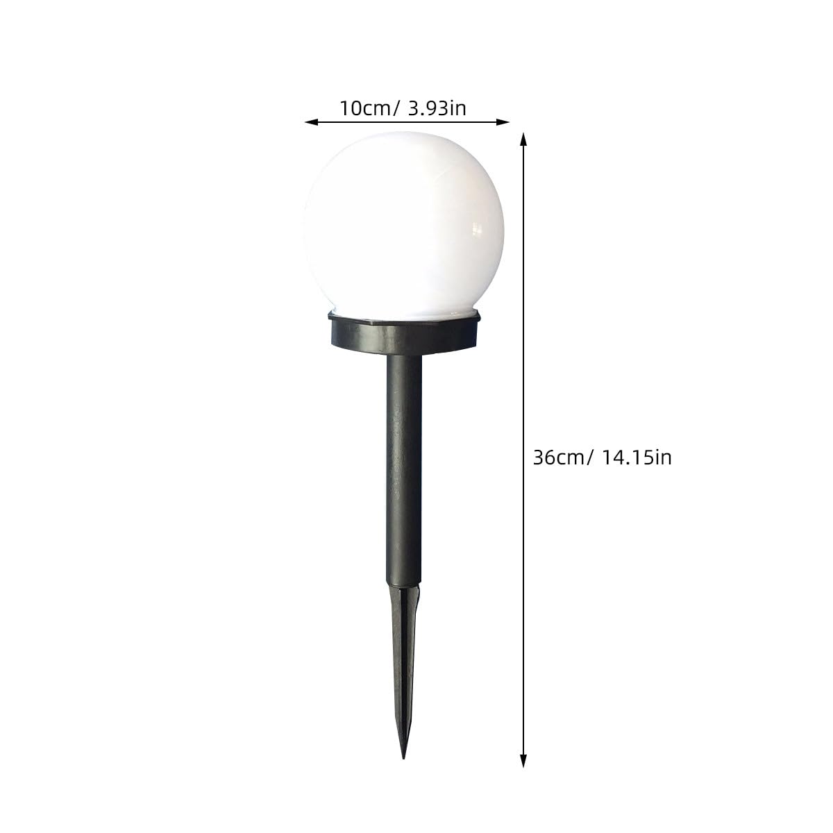 LABRIMP 4 Pezzi Lampade da Giardino a Energia Solare a Forma di Globo Bianco, Luci LED Solari per Vialetti Esterni e Prati, Illuminazione Automatica Resistente alle Intemperie per Esterni