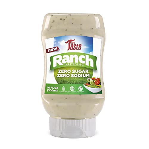 Mrs Taste Sugar Free Sauce, Zero Calories, Zero Sodium, Zero Sugar, High Fiber, Keto Friendly, Condiments and Sauces, Free Peapops Protien Chips (Ranch)
