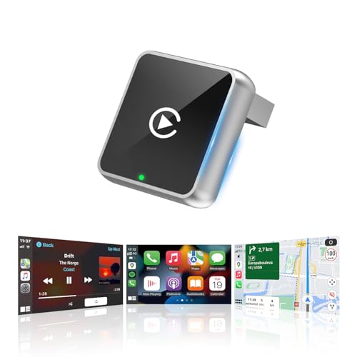 Image of CEROAN 2-in-1 Wireless CarPlay Adapter & Android Auto Wireless Adapter with Bluetooth 5.3 & 5GHz Dual-Band WiFi - Plug & Play, Wired to Wireless, Auto Reconnect for Lag-Free iOS /Android Use