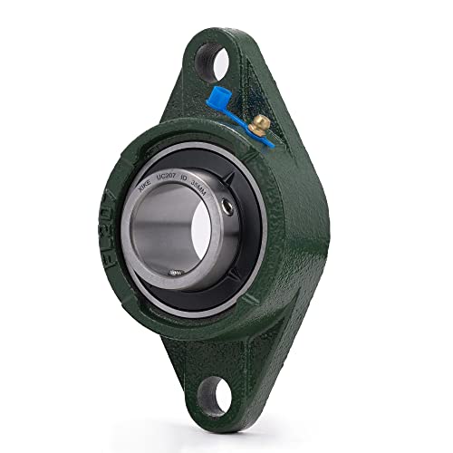Image of XIKE 2 Pcs UCFL207 Bore 35 mm Pillow Block Flange Mounted Ball Bearings. | Solid Cast Iron Base and Self Aligning Chrome Steel Sealed Bearings
