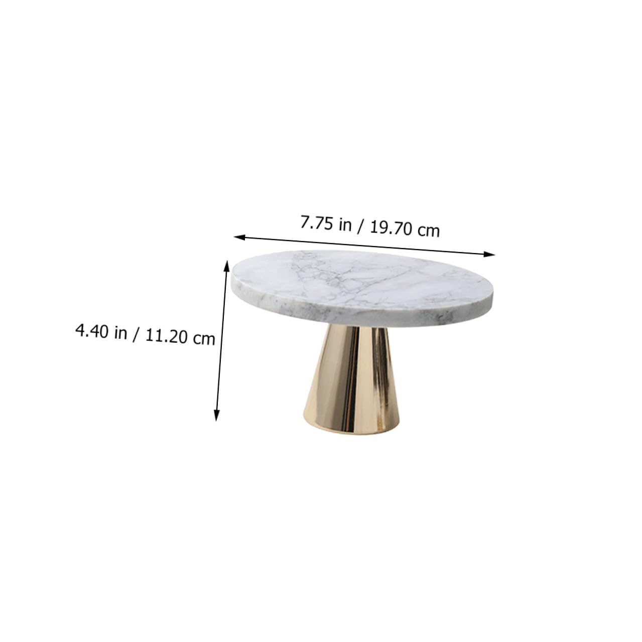 HEMOTON Vassoio in Marmo per Torte e Dolci, Piatto Raffinato per Esposizione, Materiale Marmo e Metallo, Design Curato per Pasticceria Professionale