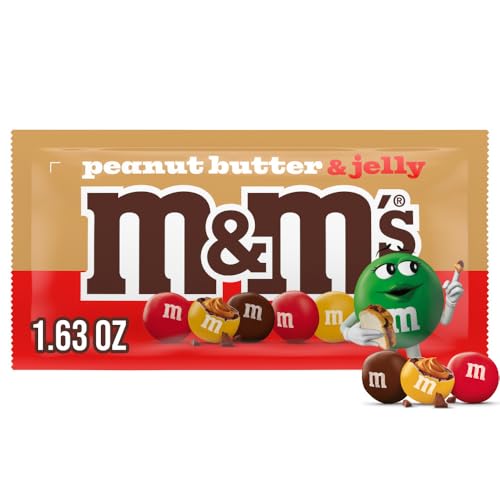 M&M’S Peanut Butter & Jelly Candy Bag, Single Size, 1.63 Oz Pack