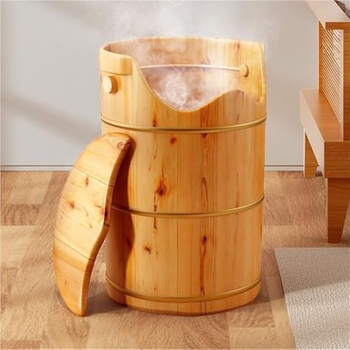 Spa de pies de madera con tapa aislante y válvula de drenaje miniatura 6
