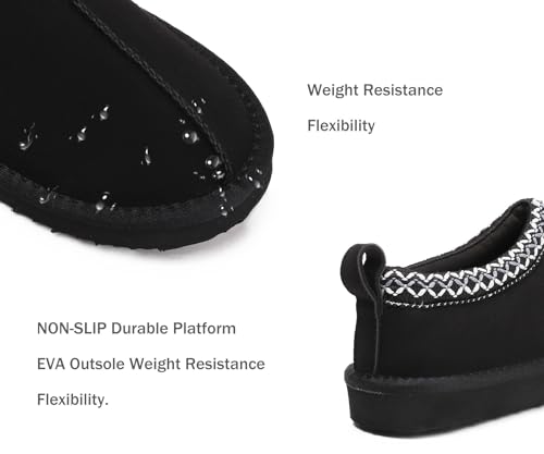 Slippers for Women Genuine Suede Water Resistant Women's Slippers with Memory Foam and Faux Fur Lining Comfy Slippers Gifts for Women Footwear3