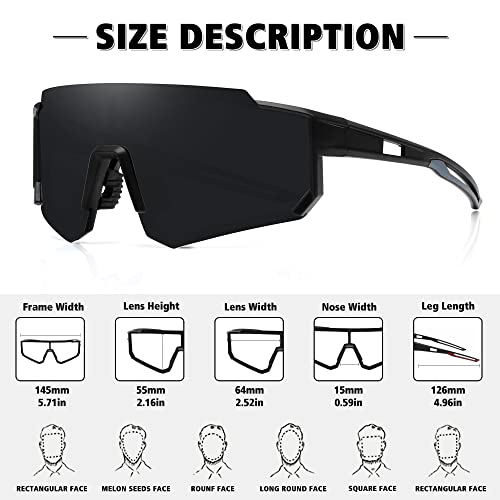 Storycoast Polarized Sports Sunglasses For Men Women,Bike Glasses Driving Fishing Cycling Mountain Bike Sunglasses Uv400 Protection Matte Black Frame-Gray Lens #TOP2