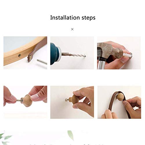 Qqhdm Wall Mirror Hanging Full Length Mirror Bamboo Body Mirror With Adjustable Leather Strap Makeup Dressing Mirror (Color : Natural) #TOP5