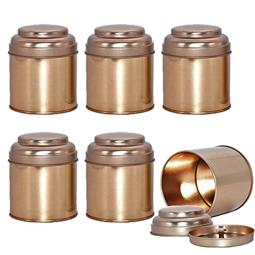 Merkaunis Tea Tin Canister 6 Pack Airtight Double Lids Loose Tea Storage