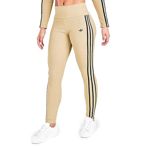 adidas Originals Women's Ribbed Legging Tight, Beige Tone