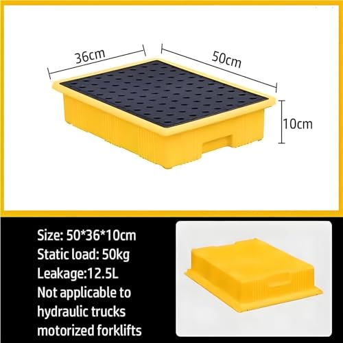 Générique Plateforme de rétention modulaire empilable pour palettes, Garage, entrepôt, Usine, avec Grille et évacuation - Idéale pour Garage, Cuisine, sous-Sol et Stockage Industriel. Dimensions : 50