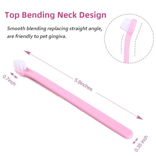 Image of Cat Dog Toothbrush Puppy Tooth Brushing Kit Cat Dental Healthy Pink Teeth Brush for Dogs Dental Hygiene Toothbrush for Pet Kitten Bunny 1 Piece