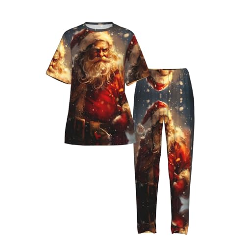 Pyjama Père Noël femme en maille douce pour nuits d'hiver - 4