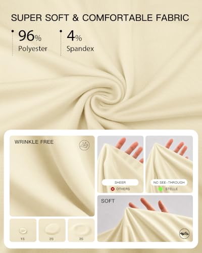 Stelle T Shirts for Women Crew Neck Short Sleeve Summer Tops Loose Fit Soft Basic Tee Shirt Creme X-Large — view 6
