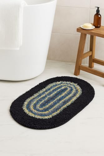 Image of AAZEEM Oval Braided Entryway Rug, Farmhouse Kitchen and Floor Mat for Indoor /Outdoor Use, Door Mat with Anti-Slip Pads for High Traffic Areas, Rug Without | Multicolor|Pack of 5|