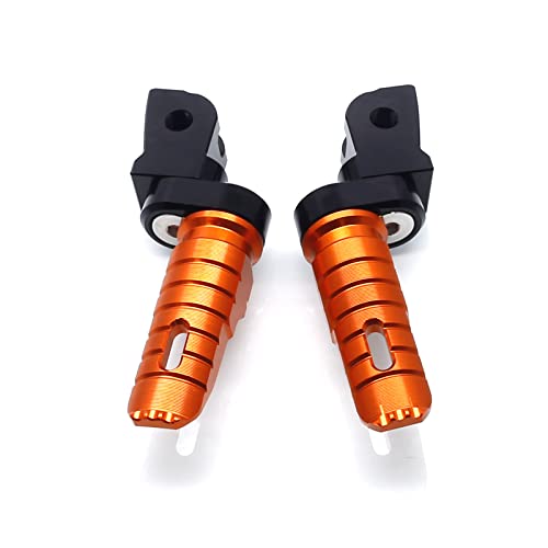 Image of MZS Motorcycle Foot Pegs, Double Adjustable Front Rider Footpegs Footrest Rest Pedal CNC Orange FK004 Compatible with 200 250 390 690 790 890 Models