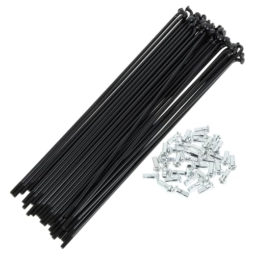 RATCHROLL 1 Set Universal Bicycle Spokes 12G 187mm Length Bike Wheel Spokes Nipple Black Carbon Steel