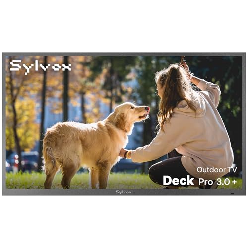 SYLVOX 75' Outdoor TV, 1000 Nits Partial Sun Outdoor Television for Outdoor Spaces, 4K UHD HDR10, IP56 Weatherproof, Anti-Glare Matte Screen, Dolby Atmos, Smart Google TV, Deck Pro 3.0+ Series (2026)