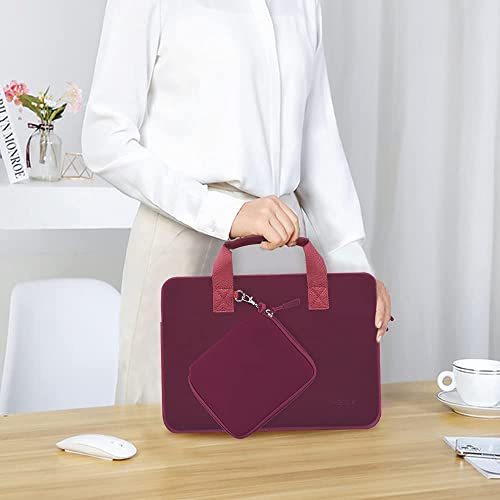 Image of Hseok Laptop Sleeve 13.3-14 inch Case with Small Pouch, Neoprene Computer Bag Compatible with MacBook Neo /Pro 14 M5 /M4 /M3 /M2 /M1, Mac Air /Pro 13.3, XPS 14 and Most 13-14 inch Notebooks,R02D01