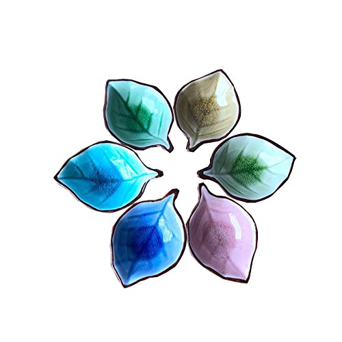 hellorangegrüner Wing Colorful Leaf Form Design Mehrzweck Porzellan Schüssel Seite Würze Gerichte Soja dipsoße Gerichte -small Set-B Cover