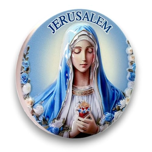 BDM - Imán Nevera Religioso 3D | Sagrada Familia, Virgen María, Última Cena o San Miguel | Recuerdo de Tierra Santa Jerusalem - Modelo 3