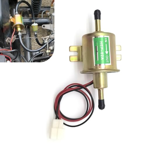 yorpyep Fuel Pump, 12 V Low Pressure Fuel Transfer Pump for MT/Manual Transmission, 80-100 Liters/Hour Plunger Fuel Supply Power Pump Modification Accessories, for Most Cars Trucks (Gold)