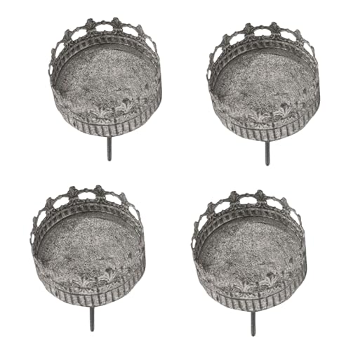 Grauer Adventskranz 10 Kerzenhalter zum Stecken hellgrau 7cm x 12cm für Große Kerzen...
