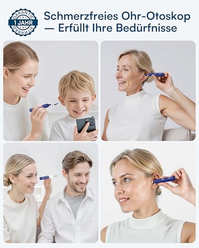 BEBIRD Ohrenschmalz Entferner mit kamera, 1920P HD Flexibler Ohrreiniger mit Pinzette, Ohrenreiniger Kamera mit Ersatzspitzen für Ohren/Nasen/Hals-Untersuchungen,Otoskop Ohr für Familie-SchwarzGold