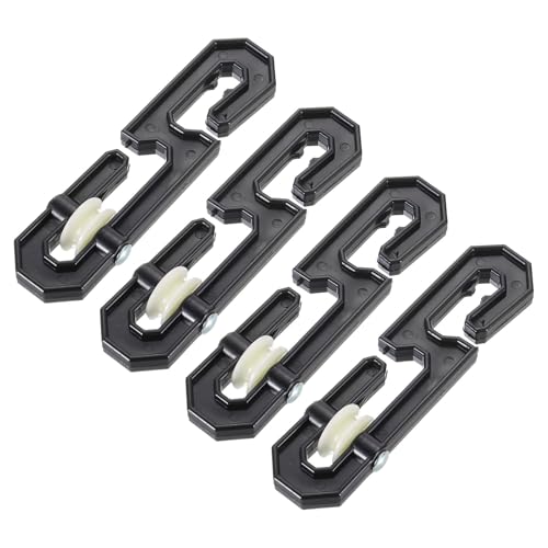 Sourcing Map 6Pcs Nylon S-Shaped Outdoor Clothesline Separator Pulley, Black, 145 x 36 x 25 mm
