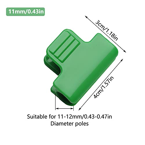 SagaSave 30 Stück Gewächshaus-Klemmen, 19 mm, Garten-Hoop-Clips, Pflanzenclips, Filmreihenabdeckung, Netz-Tunnel-Clips, Rahmen, Schattierung, Netzstab-Clip in Grün