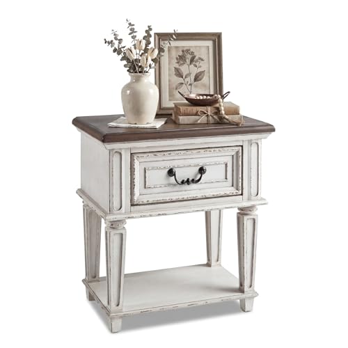 Image of Signature Design by Ashley Realyn 24-in French Country 1-Drawer Nightstand