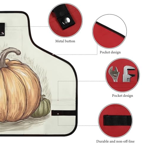 Delantal Pumpkin Sketch multifuncional con bolsillos miniatura 3