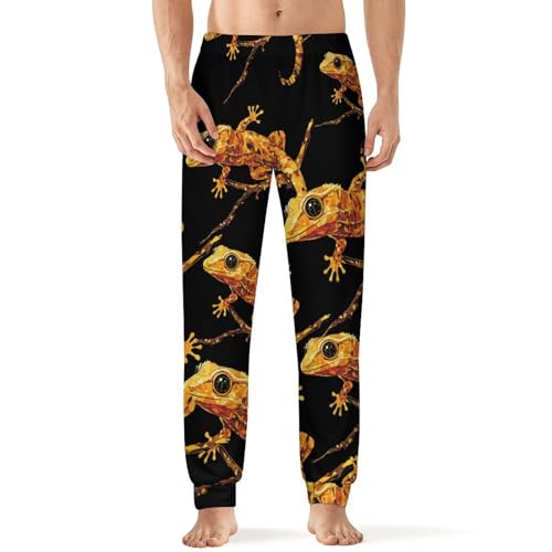 Crested Gecko Men's Pajama Bottoms Sleep Lounge Soft Comfy Pants Sleepwear