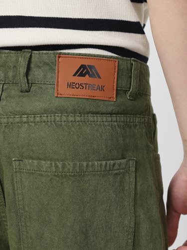 Image of Neostreak Men's Loose Baggy Fit Washed Cargo Jeans with 6 Pockets Non-Stretchable