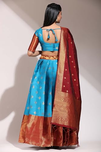 Image of Traditional South Indian pattu Lehenga Choli for Women