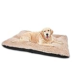 JOEJOY Large Dog Bed Crate Pad, Ultra Soft Calming Dog Crate Bed Washable Anti-Slip Kennel Crate Mat for Extra Large Medium Small Dogs, Dog Mats for Sleeping and Anti Anxiety，40" x 27", Beige
