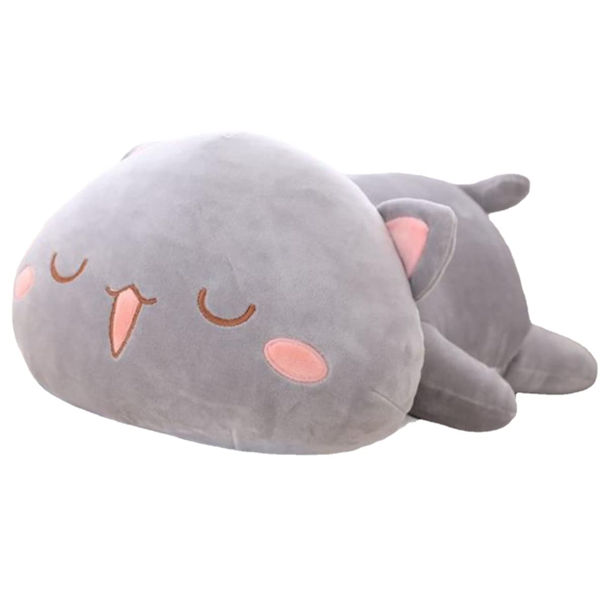 AFAN Super Soft Cute Cat Doll Plush Toy Cute Cat Pillow Bed Accompany Sleeping Doll (Gray squinted,35cm=13.7 in) - Gray Squinted 35cm=13.7 in