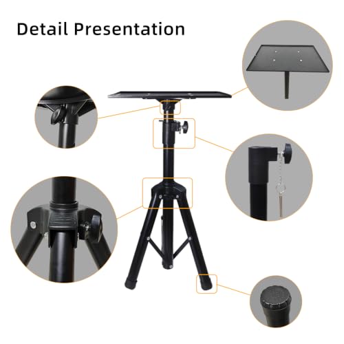 Image of SHOPEE Adjustable PA DJ Speaker Stand - Tripod Floor Stand with Adjustable Height for Professional Audio Equipment Black Speaker Stand