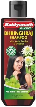 Baidyanath Bhringhraj Shampoo – Ayurvedic Herbal Care with Amla and Bhringhraj | Paraben-Free, SLS-Free, Sulphate-Free | Scalp Nourishment | Promotes Growth, Strengthens, Reduces Dandruff | 200ml