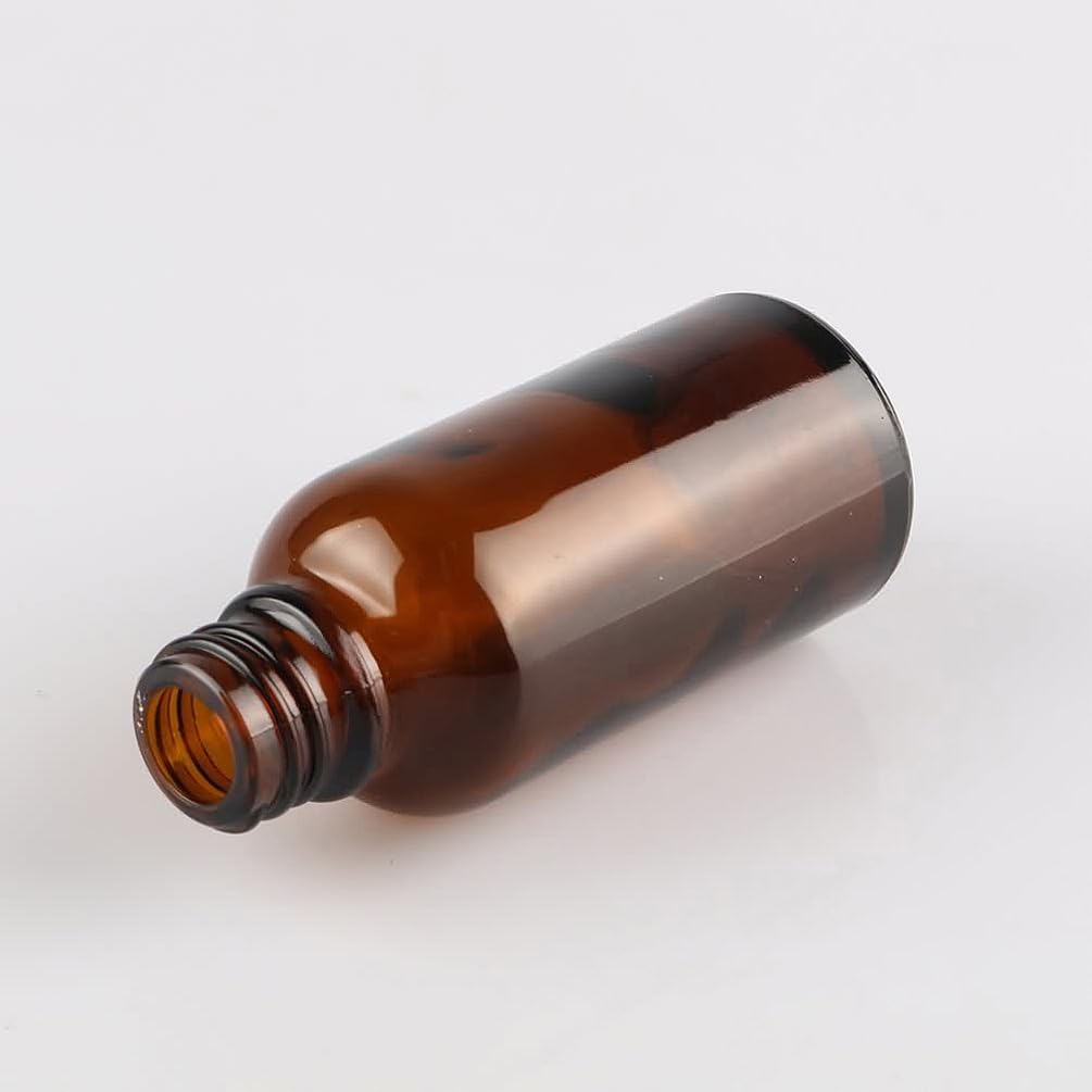 TIANZD 24 Pieza 50ml Marrón Botellas de Cristal con Pipeta, 50 ml Frasco Cuentagotas Cristal con Tapón de Rosca Negro, Botella de Vidrio con Cuentagotas para Aceite Esencial Aromaterapia